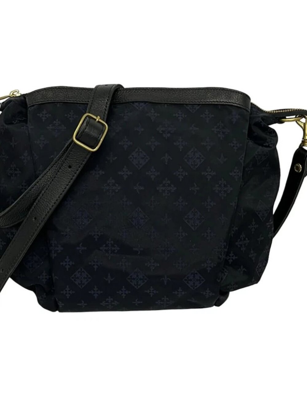 russet Dark Navy Navy Black Nylon Leather Shoulder Bag